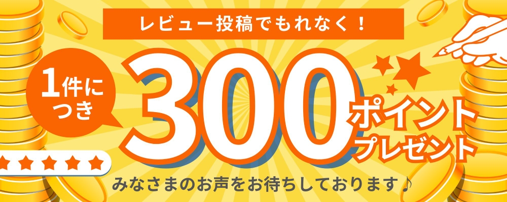 レビュー投稿で300ポイントプレゼント