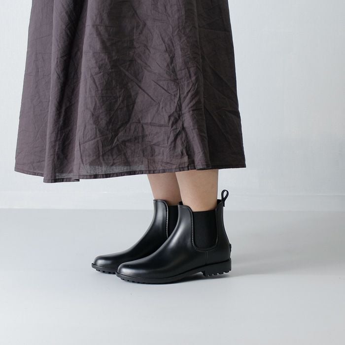 サイドゴア ブーツ 完全防水 レディース ショートブーツ レインブーツ 防滑 カジュアル 定番 ローヒール PARADE 96002 ブラック ダークブラウン