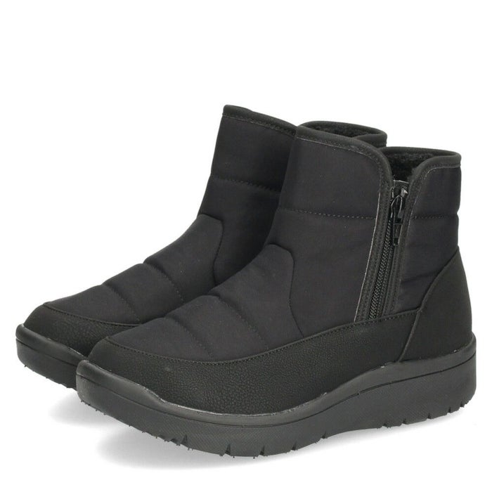 パンジー レディース ショートブーツ 靴 生活防水 撥水加工 4666 Pansy サイドジップ 厚底 幅広 4E 軽量 防滑 防寒 ブラック 黒 グレー