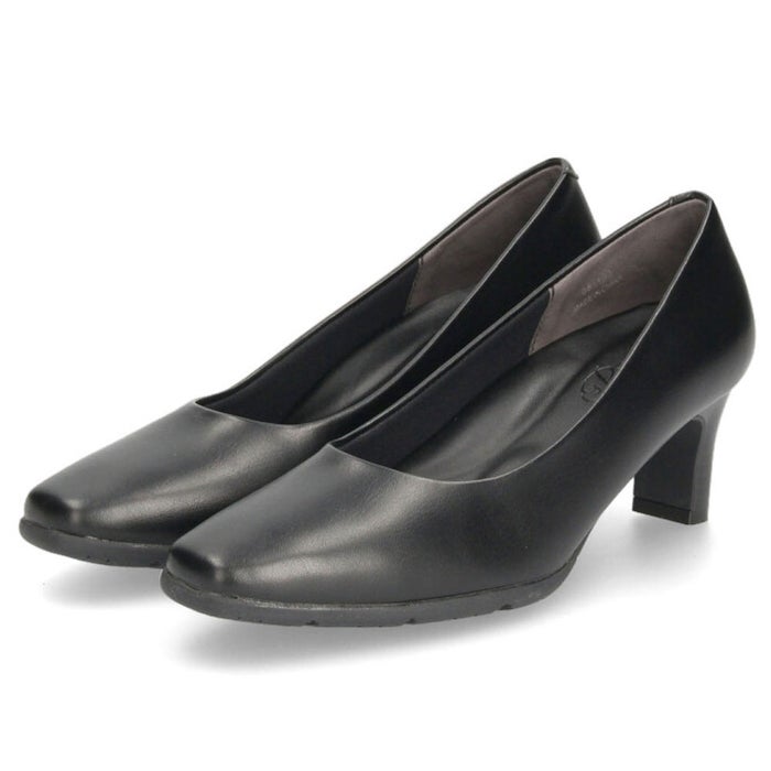 パンプス ローヒール 黒パンプス 幅広 痛くない 防水 ブラック ビジネス ゆったり 3E 4E 幅広 スクエアトゥ 太めヒール 防滑 防臭 屈曲 ベーシックパンプス Parade