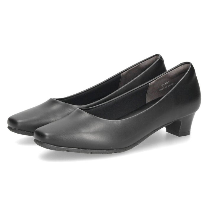 パンプス ローヒール 黒パンプス 幅広 痛くない 防水 ブラック ビジネス ゆったり 3E 4E 幅広 スクエアトゥ 太めヒール 防滑 防臭 屈曲 ベーシックパンプス Parade