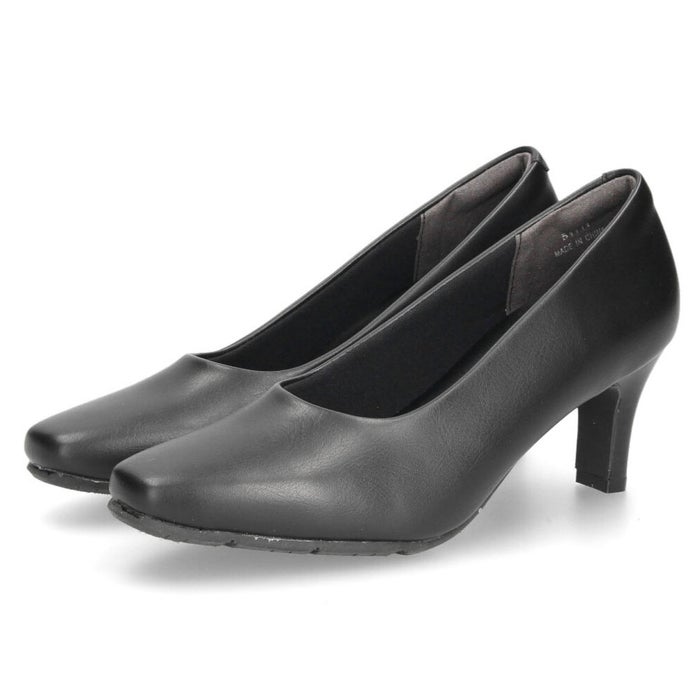 パンプス ローヒール 黒パンプス 幅広 痛くない 防水 ブラック ビジネス ゆったり 3E 4E 幅広 スクエアトゥ 太めヒール 防滑 防臭 屈曲 ベーシックパンプス Parade