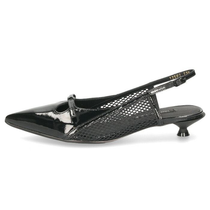 RABOKIGOSHI works ラボキゴシ ワークス パンプス ローヒール バックストラップ 本革 エナメル 黒 12582 ブラック ベージュ 靴 日本製