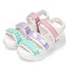 ラブリースマイル キッズ サンダル LS2004F マルチ 厚底 3本ベルト ベルクロ 子供靴 女の子 スポーツサンダル