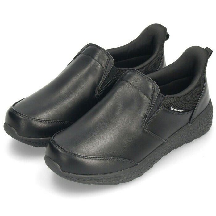 スリッポン メンズ スニーカー 防水 スリップイン 立ったまま履ける 靴 軽量 紐なし 履きやすい 歩きやすい 軽い ハンズフリー 黒 楽すぽっ Parade 985831