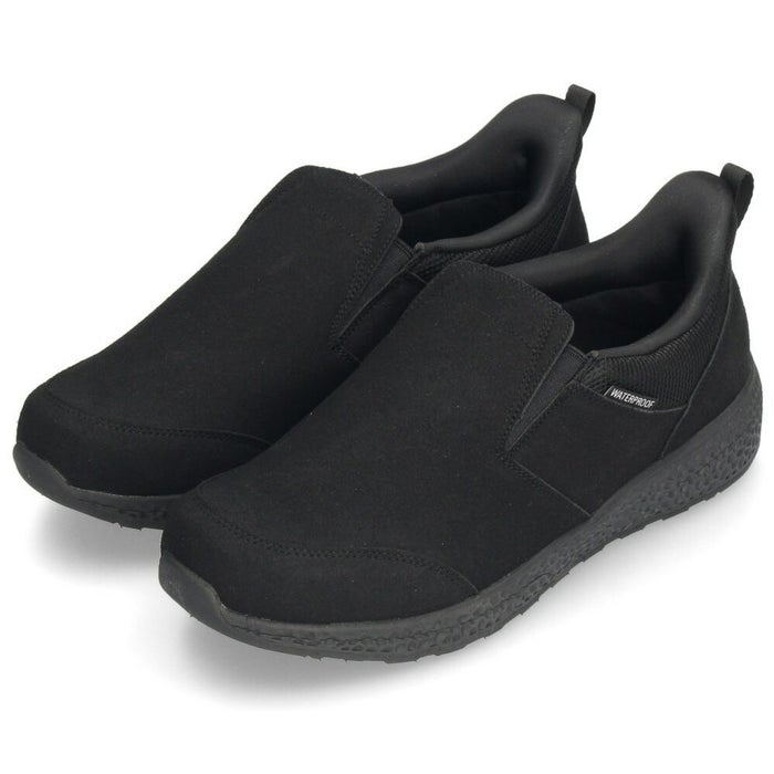 スリッポン メンズ スニーカー 防水 スリップイン 立ったまま履ける 靴 軽量 紐なし 履きやすい 歩きやすい 軽い ハンズフリー 黒 楽すぽっ Parade 985831