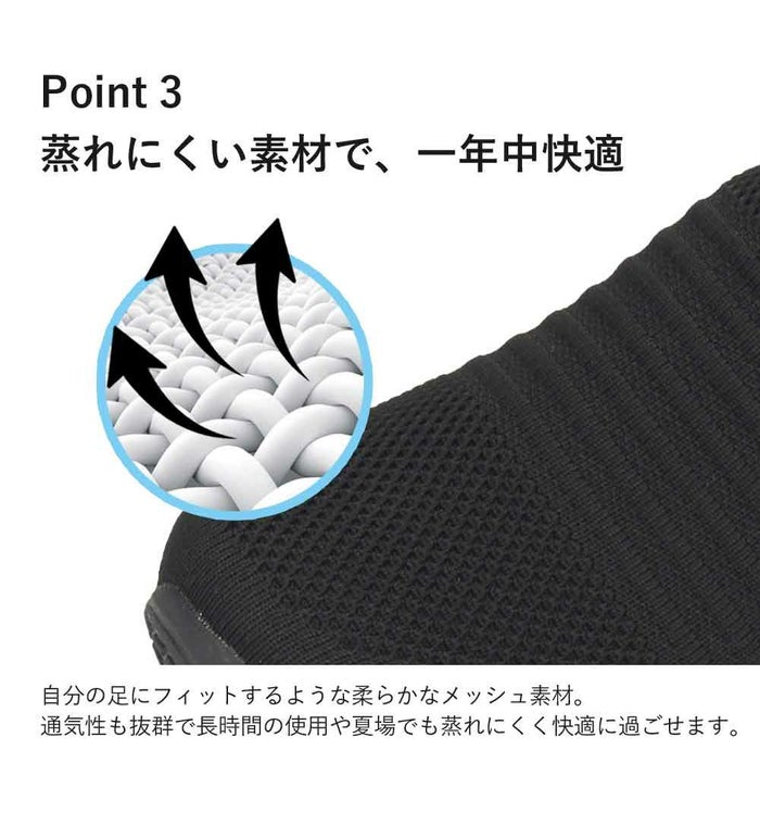 手を使わず履ける スリッポン スニーカー レディース メンズ スリップイン 履きやすい 柔らかい 軽い 紐なし 屈曲歩きやすい 靴 ネイビー ブラック 黒 仕事 運動 楽すぽっ Parade 981706