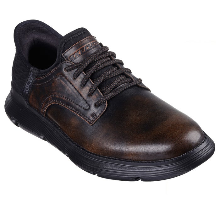 栗山英樹さんCM着用モデル スケッチャーズ スリップインズ メンズ ガルザ カービン 革靴 スニーカー スリッポン ゴム紐 SKECHERS 履きやすい ビジネスシューズ 本革 ノーマル幅