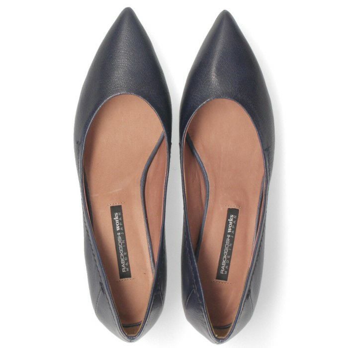 パンプス ローヒール 黒 本革 ラボキゴシ ワークス 12679 ブラック ベージュ ネイビー ブラウン フラットパンプス レディース 靴 日本製 RABOKIGOSHI works