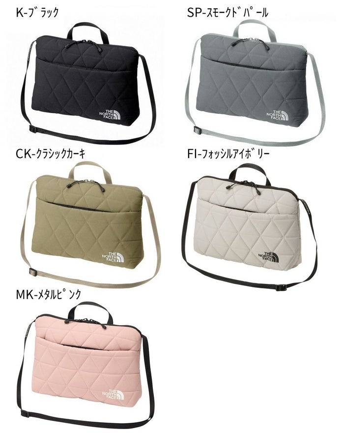 ノースフェイス キルティング 斜めがけ バッグ ジオフェイスポーチ NM32356 2L ポーチ バッグ クッション内蔵 グレー ネイビー ブラック 黒 ホワイト カーキ