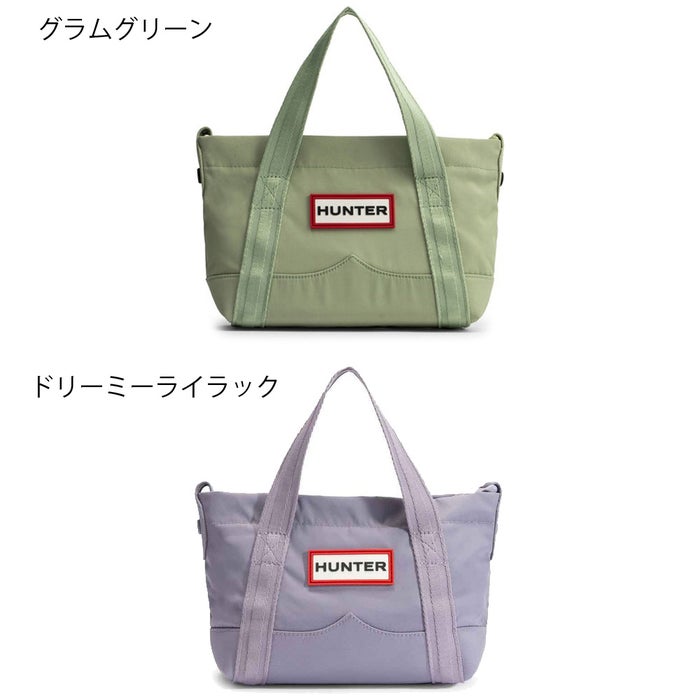 ハンター トートバッグ レディース メンズ ショルダーバッグ 小さめ 2WAY ナイロン ミニ トップ クリップ トート バッグ 黒 手提げ かばん UBS1203KBM HUNTER