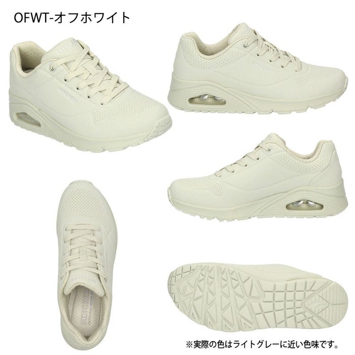 SKECHERS スケッチャーズ uno レディース スニーカー 厚底 シューズ エアクッション 73690 ウノ スタンド オン エア UNO-STAND ON AIR ストリート 普通幅 カジュアル 紐靴