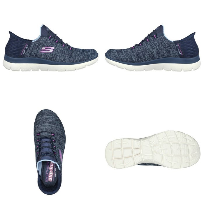 スケッチャーズ スリップインズ レディース サミッツ 幅広 4E ダズリングヘイズ 149937W スリッポン スニーカー 靴 ワイド幅 ゆったり 履きやすい ゴム紐 軽量 SKECHERS Slip-ins Summits Dazzling Haze