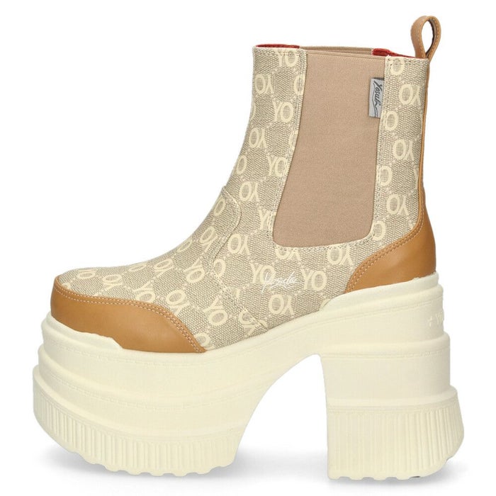 サイドゴア ブーツ レディース 厚底ブーツ ショート 黒 ヨースケ YOSUKE 靴 チェルシーブーツ 4460050 ブラック ベージュ グレー マルチ レオパード