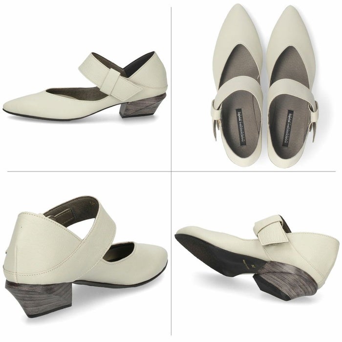 パンプス ローヒール 黒 本革 ストラップ シューズ ベルト 靴 ラボキゴシ ワークス 12768 レディース ベルトパンプス 2WAY 日本製 RABOKIGOSHI works