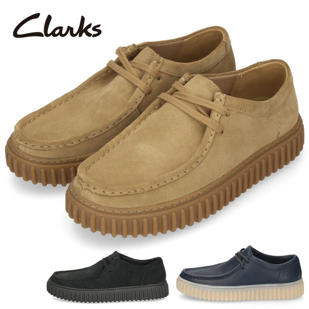 Clarks クラークス レザー スエード スニーカー メンズ Torhill Lo