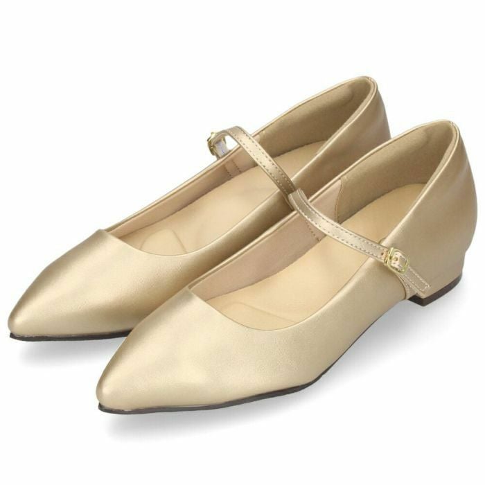 パンプス ローヒール ストラップ 痛くない シルバー 黒 ブラック 大きいサイズ 小さいサイズ レディース ポインテッド ヒール2cm Parade 23070