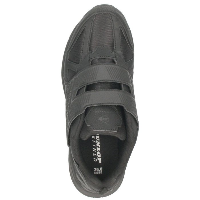 ダンロップ 靴 防水 スニーカー メンズ リファインド 黒 ブラック グレー 幅広 4E ワイド 軽量 面ファスナー DUNLOP REFINED DM2018