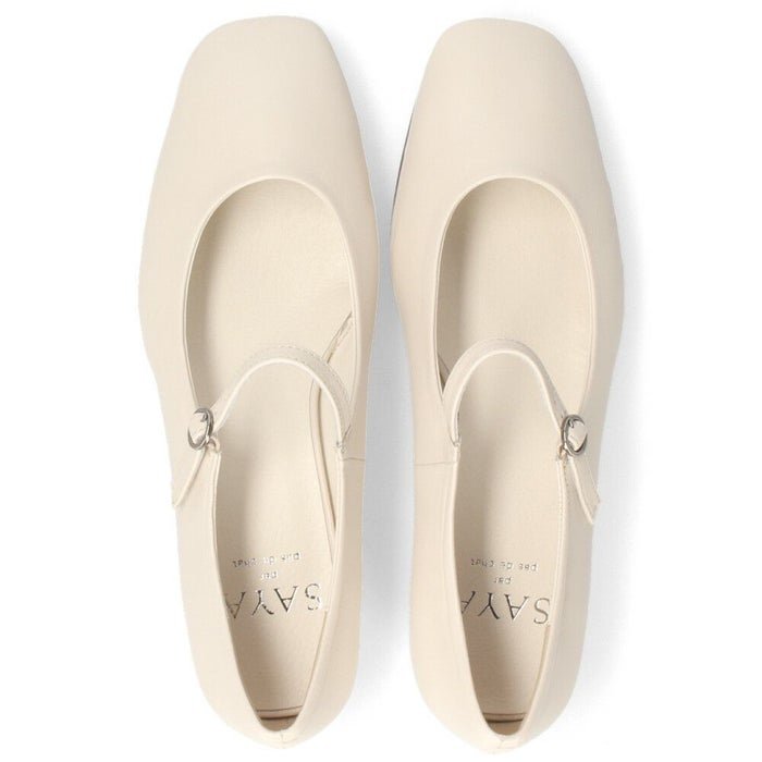 パンプス レディース ストラップパンプス 黒 本革 ブラック アイボリー サヤ 51187 SAYA メリージェーンシューズ スクエアトゥ 日本製 靴