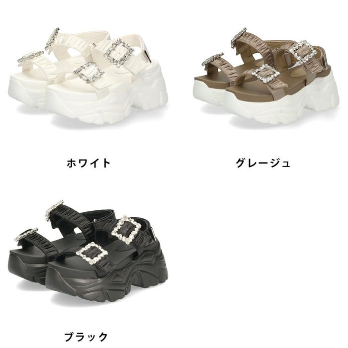 サンダル レディース 厚底 ベルト スポサン スポーツサンダル 2本ベルト マジックテープ かかとあり 歩きやすい キレイめ アウトドア フェス Parade 415