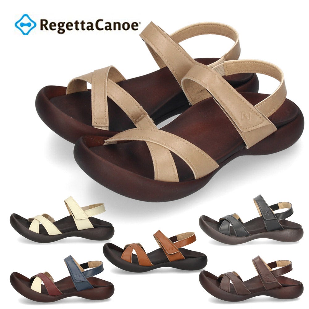 Regetta Canoe フィールドソール クロスベルトストラップサンダル CJFD