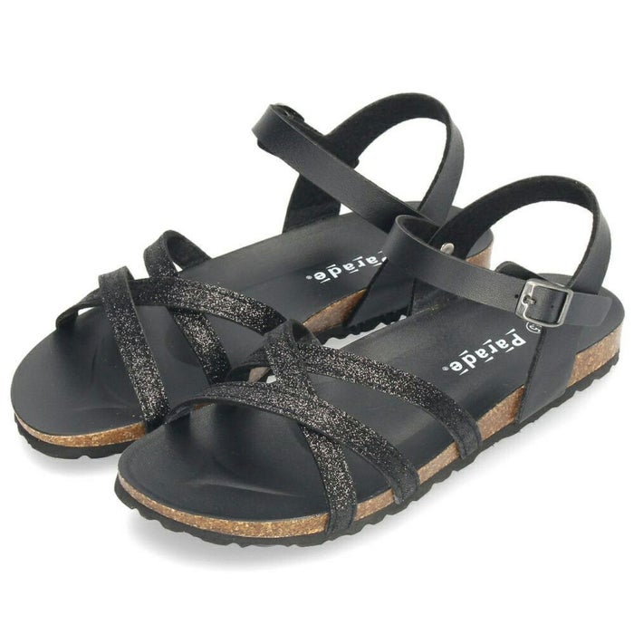 サンダル レディース ぺたんこ 歩きやすい 疲れない フットベッド ストラップ フラット おしゃれ きれいめ アンクルストラップ 1531 Parade