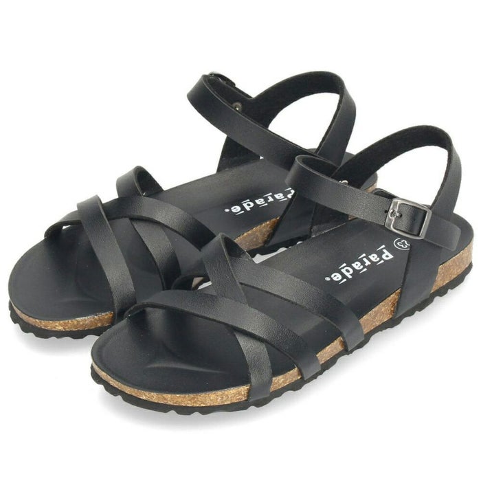 サンダル レディース ぺたんこ 歩きやすい 疲れない フットベッド ストラップ フラット おしゃれ きれいめ アンクルストラップ 1531 Parade