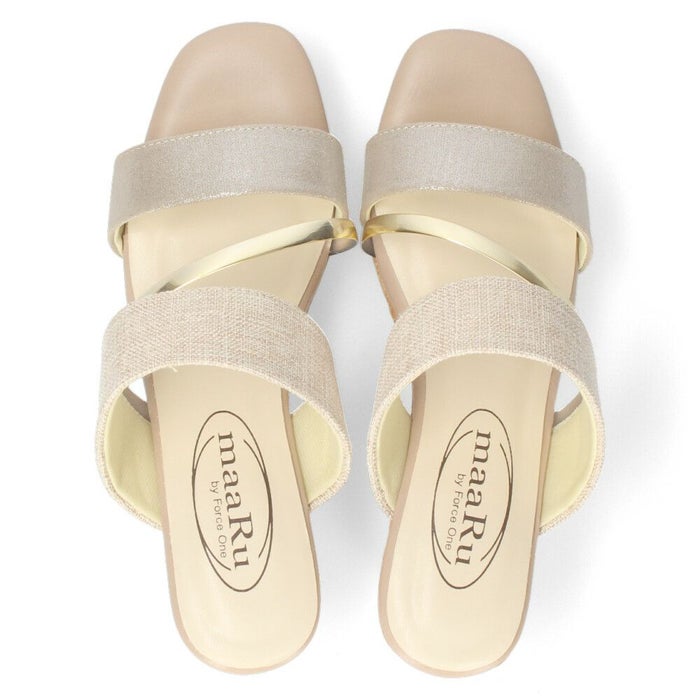 ミュール レディース ウエッジソール 2バンド ウエッジサンダル 4131 2E メタルルージュ maaRu from Metal Rouge 靴