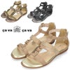 サンダル レディース ぺたんこ 靴 フラットヒール 歩きやすい ストラップサンダル 黒 サヴァサヴァ 7420175 ブラック ベージュ カーキ 本革 cavacava 