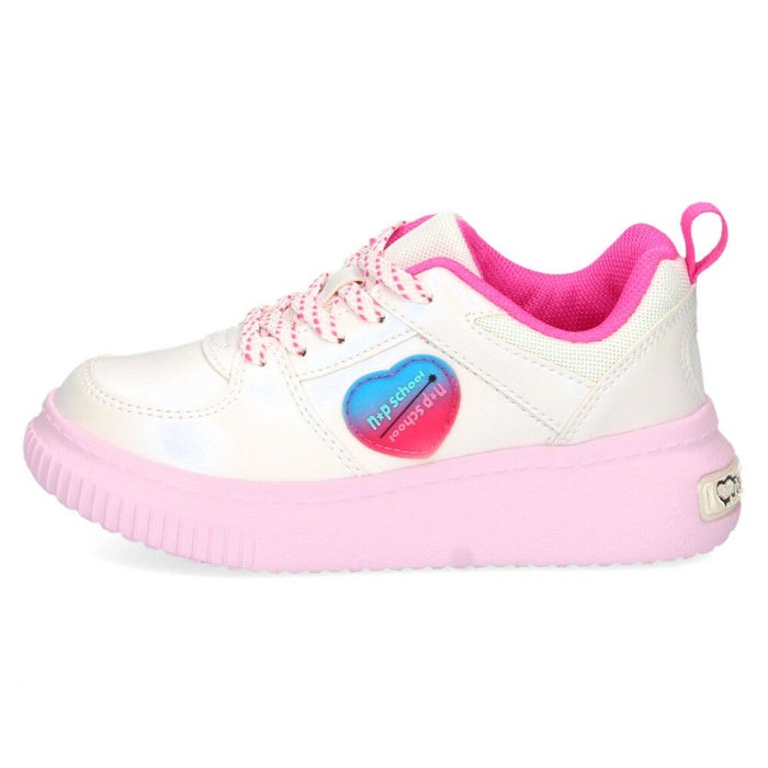 ニコプチ 靴 ジュニア スニーカー キッズ 女の子 ニコプチスクール 520 イエロー ピンク ラベンダー 厚底 おしゃれ かわいい 紐 レースアップ シューズ アキレス