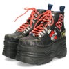 ヨースケ スニーカー yusuke shoes レディース 2601142 靴 ワッペン付き厚底スニーカ 3E ハイカット レースアップ 安定感
