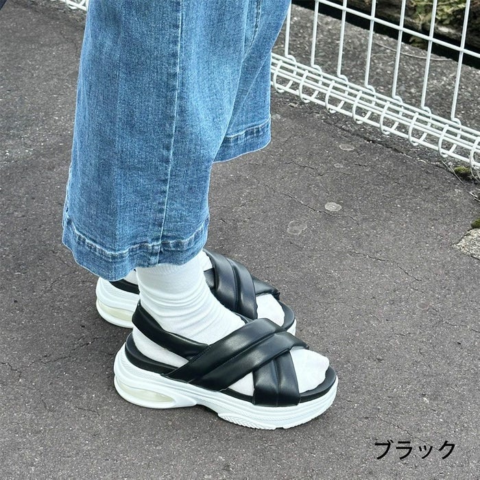 サンダル レディース 靴 ストラップサンダル 厚底 スタイルアップ 軽量 エアクッション 疲れにくい デイリー Parade 92801 パレード