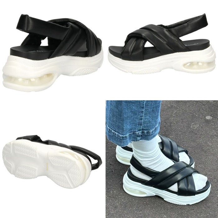 サンダル レディース 靴 ストラップサンダル 厚底 スタイルアップ 軽量 エアクッション 疲れにくい デイリー Parade 92801 パレード