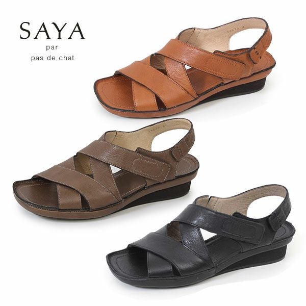 SAYA サヤ 靴 サンダル レディース ストラップ ラボキゴシ 50916 本革