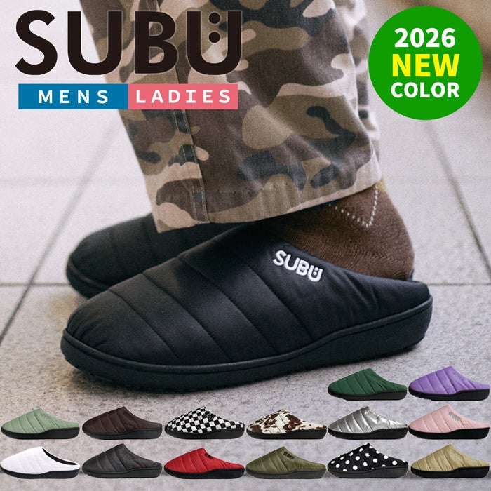 スブ サンダル レディース メンズ SUBU PERMANENT ブラック 冬用サンダル ルームシューズ 外履き 2026 秋冬 スリッポン 履きやすい 痛くない 撥水 防寒 ダウンサンダル