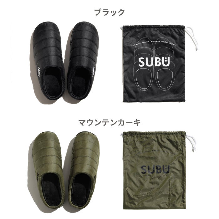 スブ サンダル レディース メンズ SUBU PERMANENT ブラック 冬用サンダル ルームシューズ 外履き 2026 秋冬 スリッポン 履きやすい 痛くない 撥水 防寒 ダウンサンダル