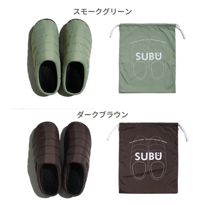 スブ サンダル レディース メンズ SUBU PERMANENT ブラック 冬用サンダル ルームシューズ 外履き 2026 秋冬 スリッポン 履きやすい 痛くない 撥水 防寒 ダウンサンダル