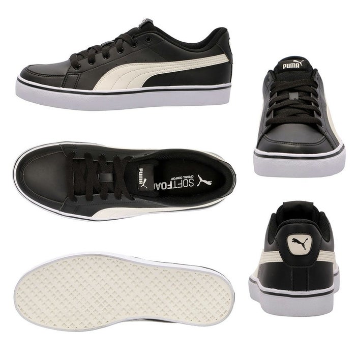 プーマ スニーカー 黒 白 V コート バルク レディース メンズ PUMA シンプル 通勤 通学 クッション V Court Vulc 389907 V Court Vulc EB 389908
