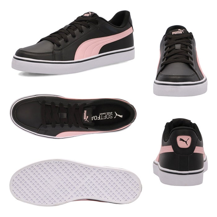 プーマ スニーカー 黒 白 V コート バルク レディース メンズ PUMA シンプル 通勤 通学 クッション V Court Vulc 389907 V Court Vulc EB 389908