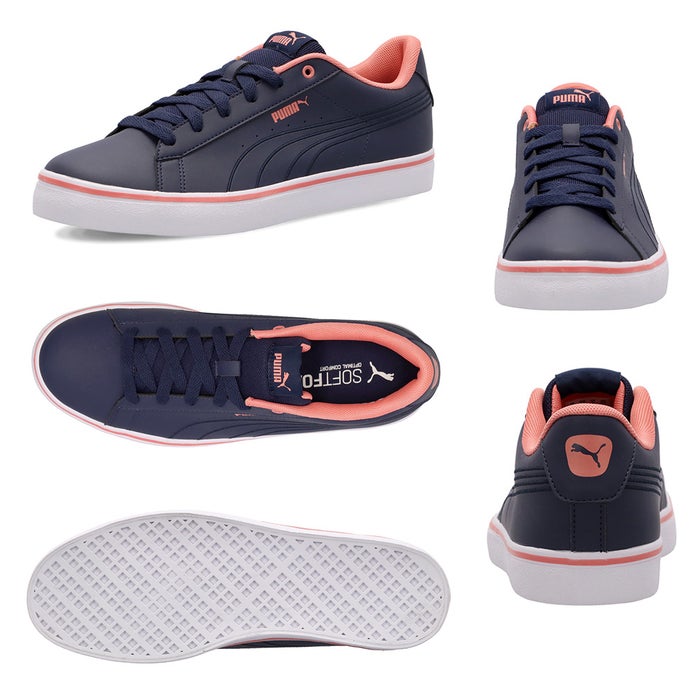 プーマ スニーカー 黒 白 V コート バルク レディース メンズ PUMA シンプル 通勤 通学 クッション V Court Vulc 389907 V Court Vulc EB 389908