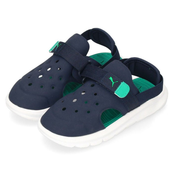 PUMA ベビー プーマ エボルブ AC サンダル 389148 01 ブラック 08 ネイビー 09 ターコイズ キッズ スポーツサンダル 男の子 女の子 軽量 ベルクロ ストラップ