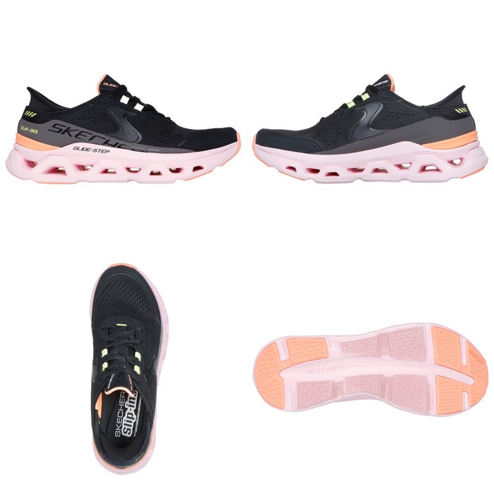 スケッチャーズ スリップインズ レディース スニーカー 厚底 ハンズフリー シューズ SKECHERS Slip-ins スリッポン 黒 ウォーキングシューズ 靴 グライドステップ アルタス 150510 紐靴 黒 ノーマル幅 履きやすい 歩きやすい