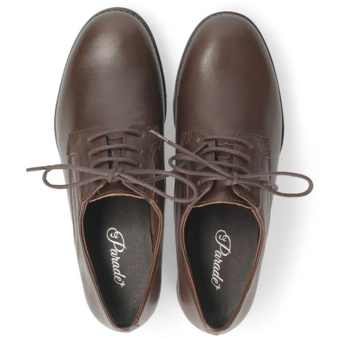 レースアップシューズ レディース 靴 本革 レザー カジュアルパンプス オックスフォード サイドゴア 3E 防滑 4cmヒール 9150 parade