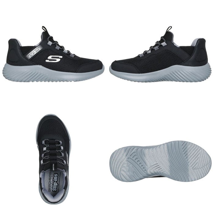 スケッチャーズ スリップインズ キッズ ジュニア スニーカー 男の子 女の子 運動靴 黒 ハンズフリー SKECHERS Slip-ins BOUNDER バウンダー ノーマル幅 403822N 403822L 303585L