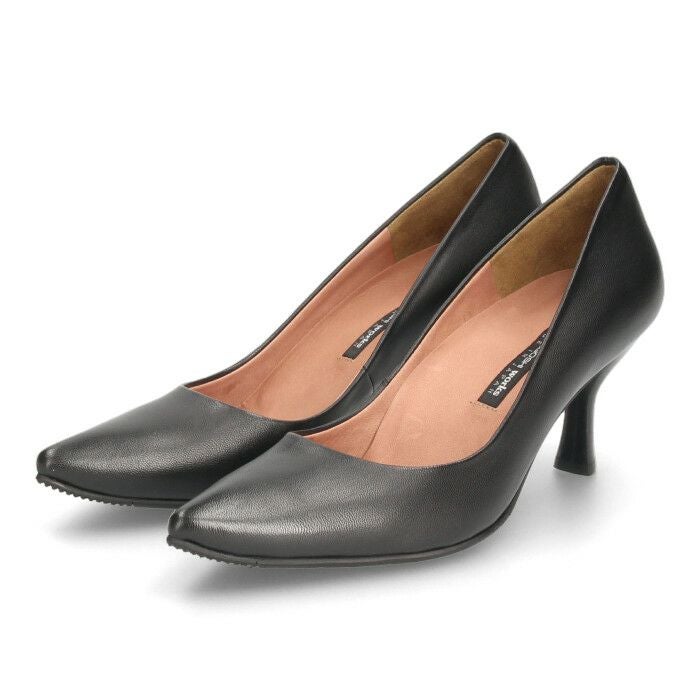 パンプス 黒 ハイヒール 7cm ヒール 撥水加工 日本製 本革 オフィス 仕事 靴 レディース RABOKIGOSHI works ラボキゴシワークス 12684 12684X
