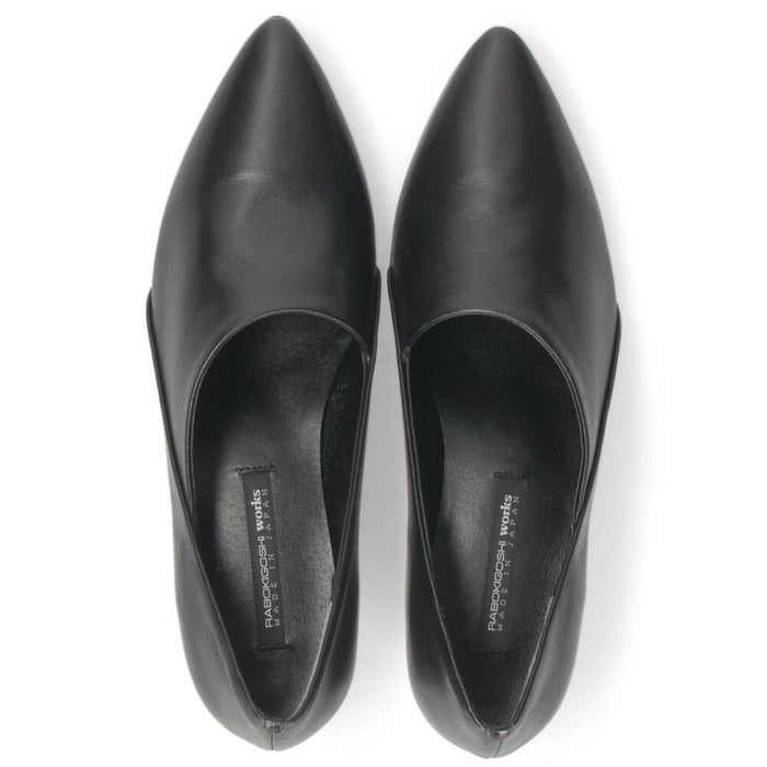 パンプス 痛くない 歩きやすい 本革 ローヒール 日本製 きれいめ 仕事用 通勤 オフィス おしゃれ 黒 レザー スリッポンパンプス RABOKIGOSHI works ラボキゴシワークス 12377R