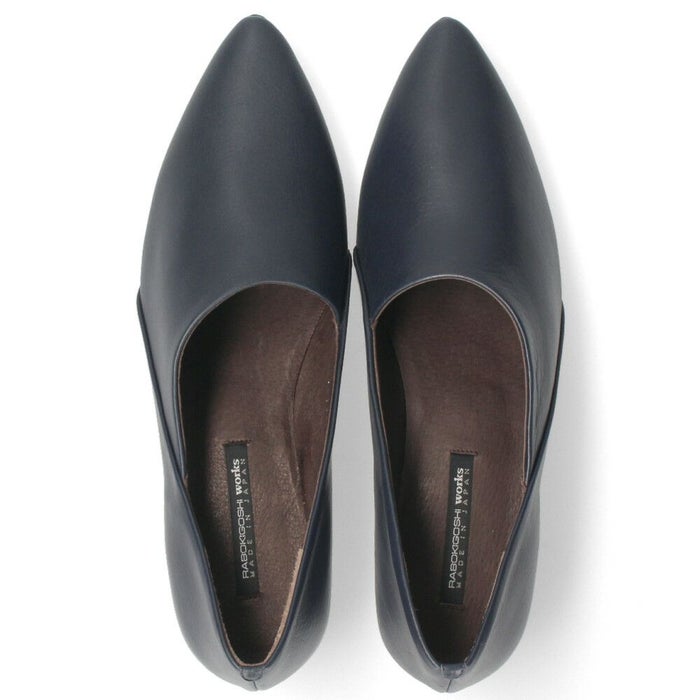 パンプス 痛くない 歩きやすい 本革 ローヒール 日本製 きれいめ 仕事用 通勤 オフィス おしゃれ 黒 レザー スリッポンパンプス RABOKIGOSHI works ラボキゴシワークス 12377R