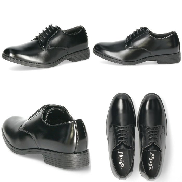 ビジネスシューズ 防水 幅広 5E EEEEE ゆったり 黒 メンズ 紳士 仕事 通勤 リクルート プレーントゥ ローファー Uチップ 合皮 Parade 4101 4102 4103 4104