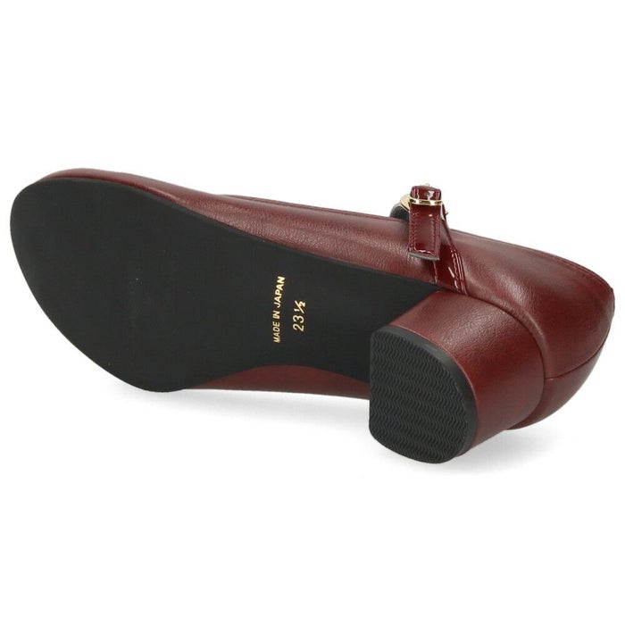 パンプス ヒール レディース 日本製 ストラップ ラウンドトゥ 黒 ブラック グレー ワイン カーキ 靴 18301 metal rouge メタルルージュ