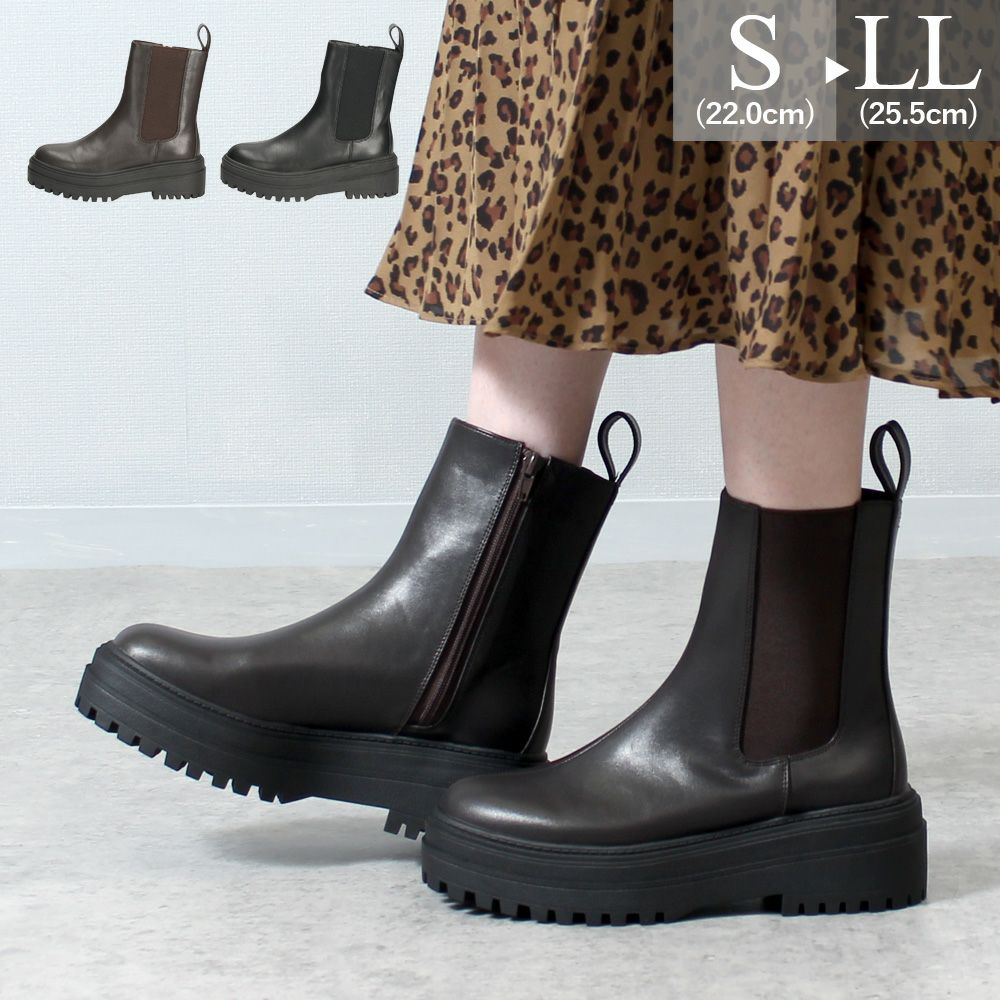 ブーツ レディース 厚底 サイドゴアブーツ サイドジップ ショート